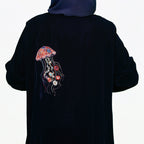 Navy velvet with Jellyfish embroidery