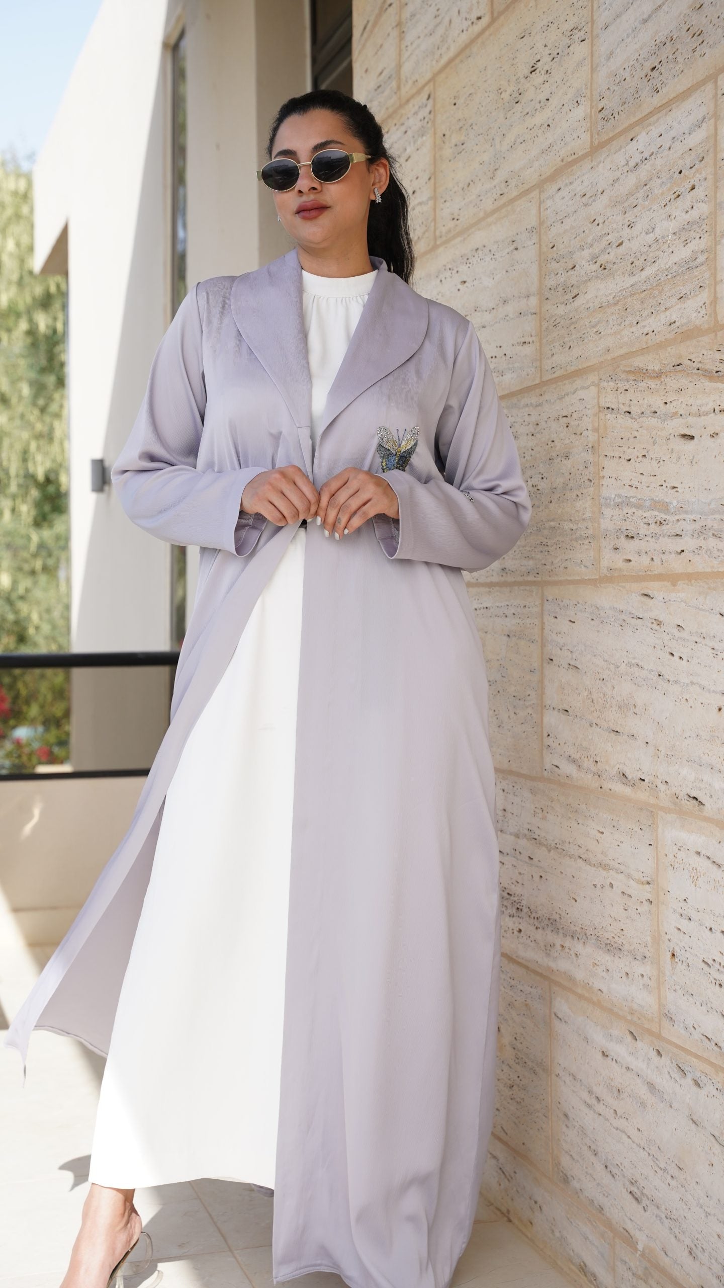 Abaya Gray Butterfly