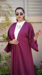 Burgundy satin abaya