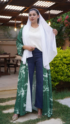 Green Cold Crepe Abaya
