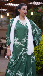 Green Cold Crepe Abaya