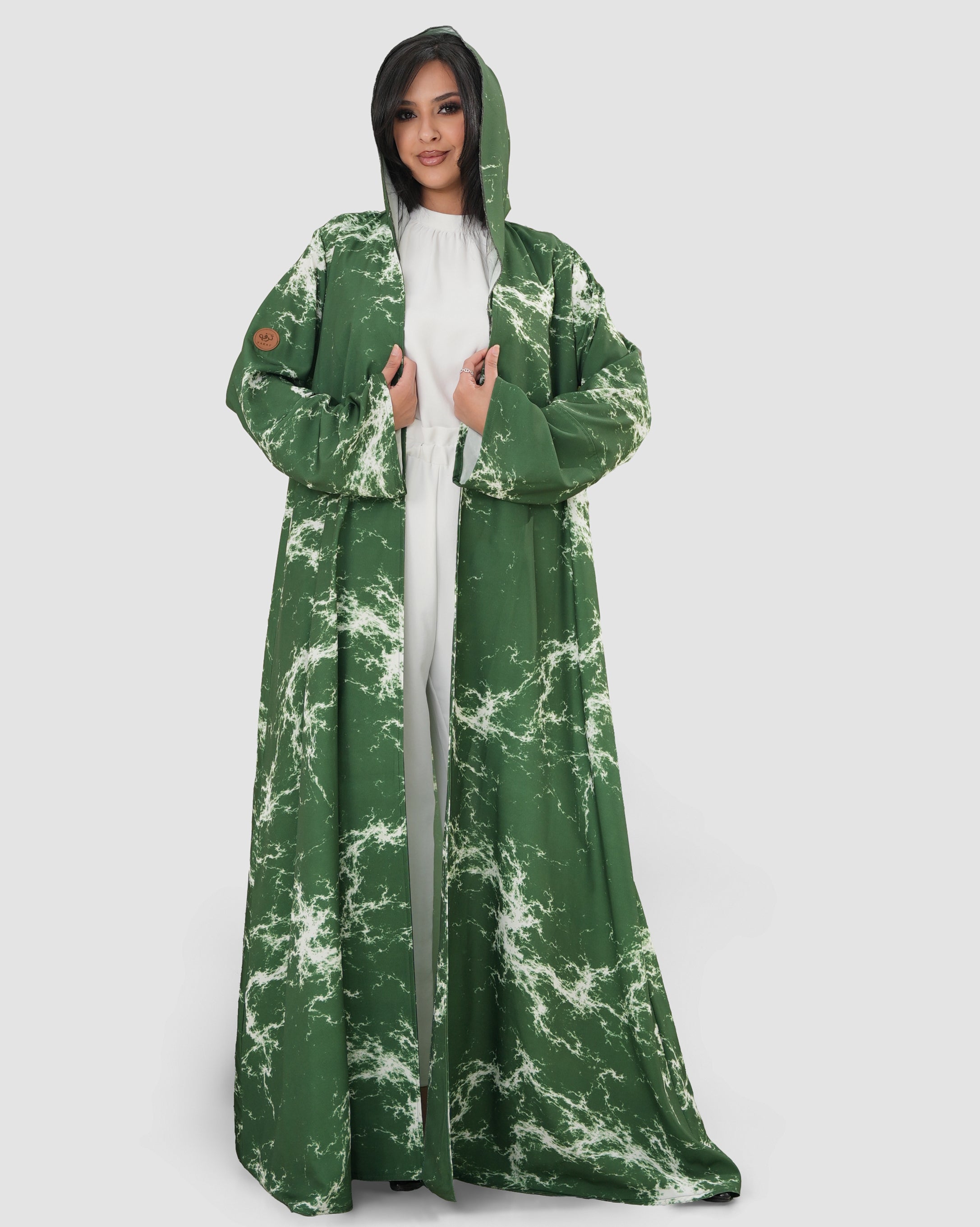 Green Crepe Abaya