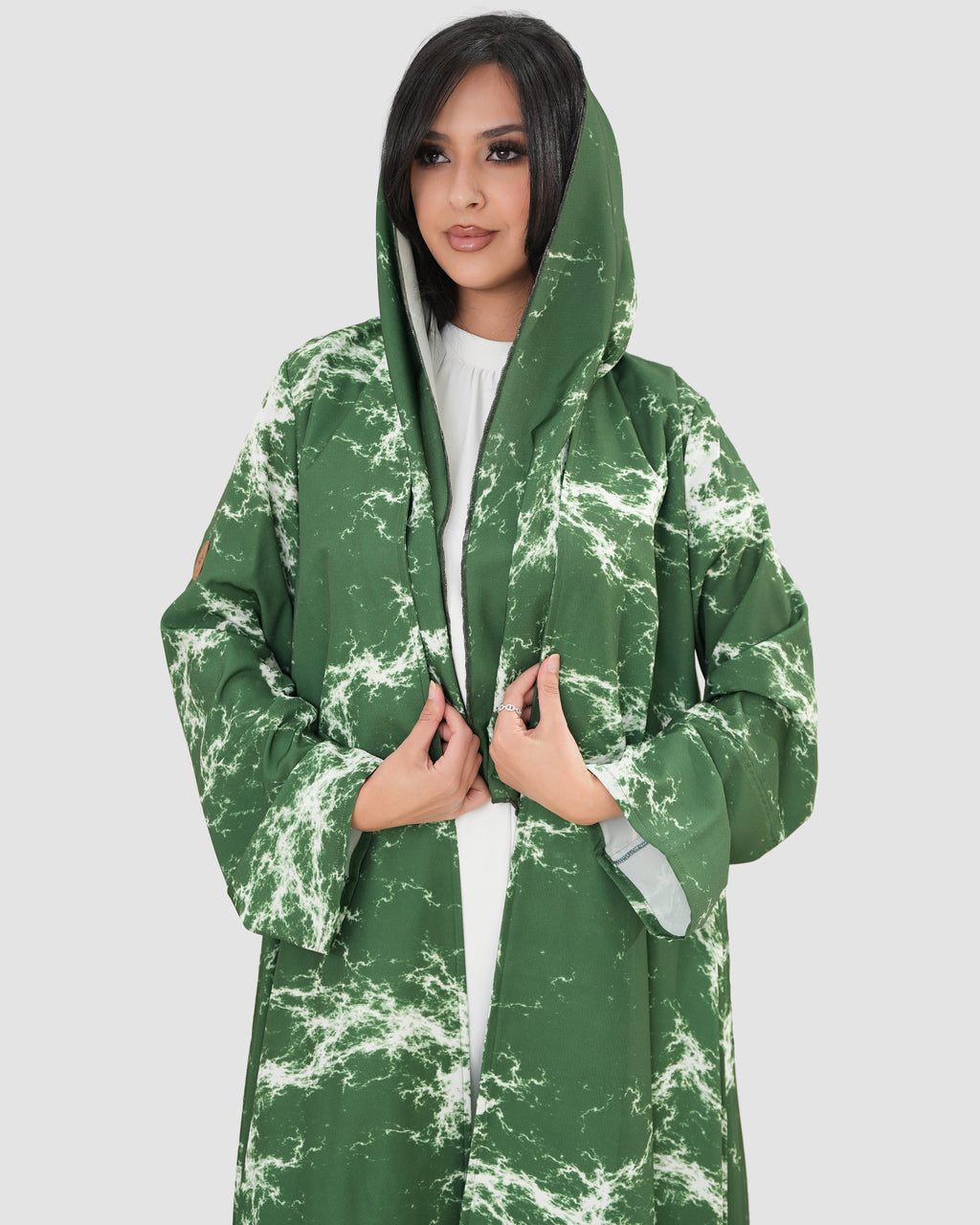 Green Crepe Abaya