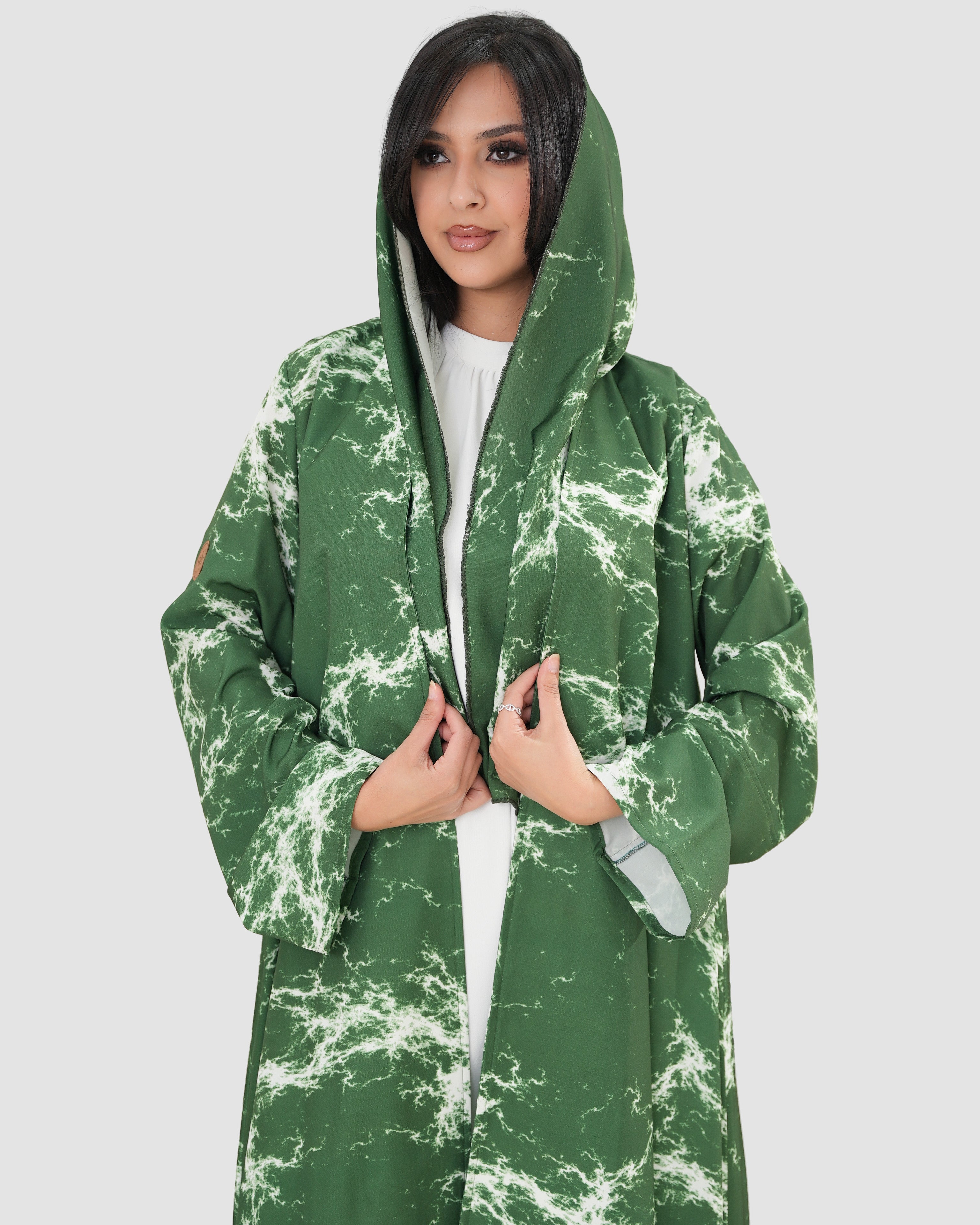 Green Crepe Abaya