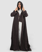 Brown Jacquard abaya
