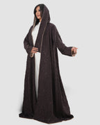 Brown Jacquard abaya