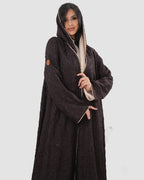 Brown Jacquard abaya
