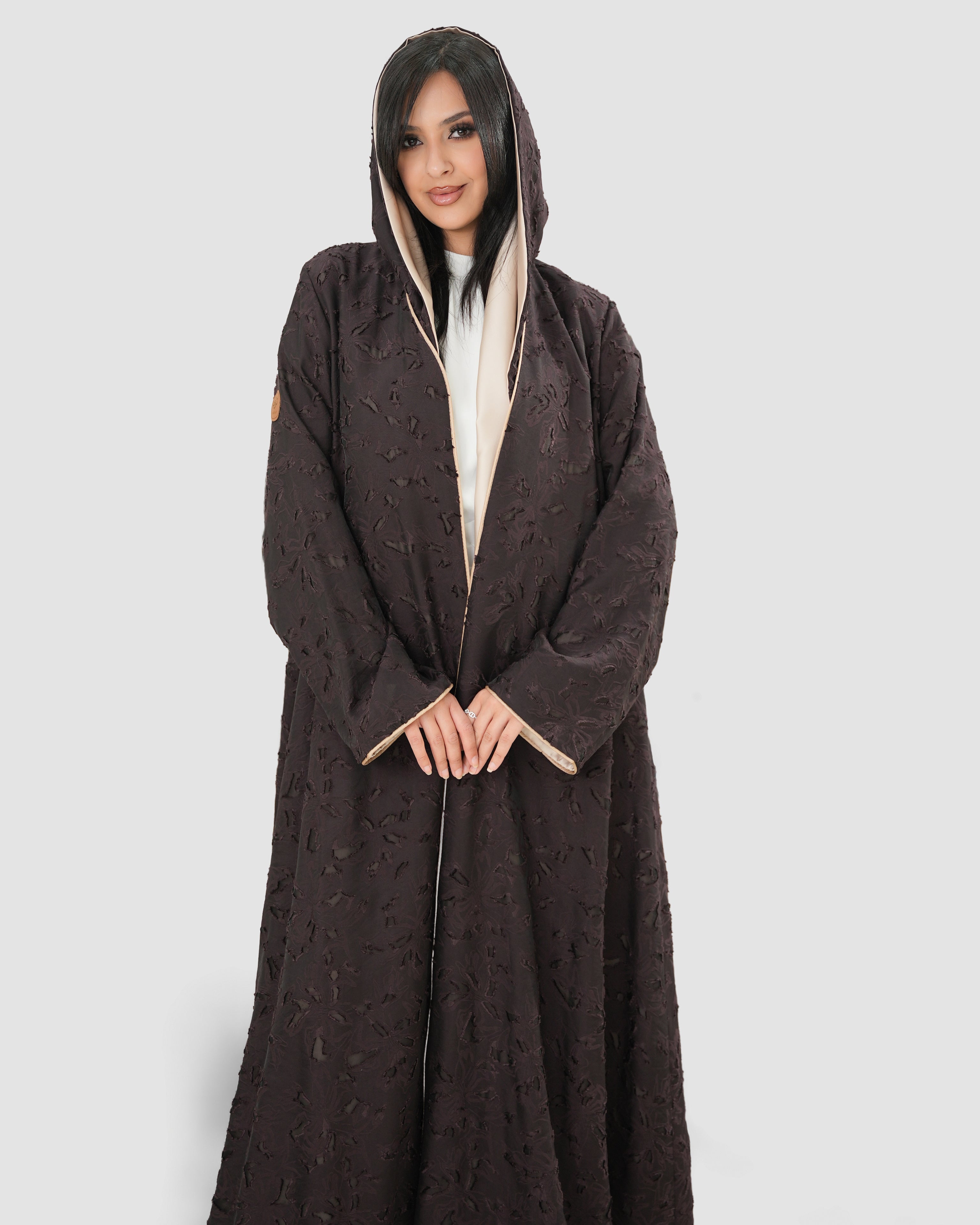 Brown Jacquard abaya