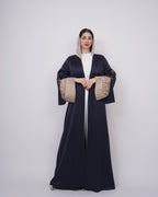 Navy Ink Pleated Abaya