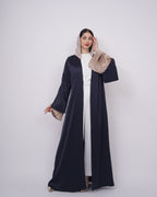 Navy Ink Pleated Abaya