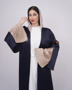 Navy Ink Pleated Abaya