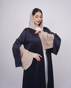 Navy Ink Pleated Abaya