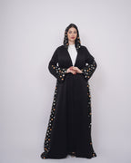Black Ink Abaya with Lace