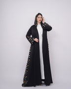 Black Ink Abaya with Lace
