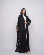 Black Ink Abaya with Lace