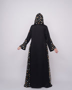 Black Ink Abaya with Lace