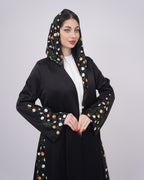 Black Ink Abaya with Lace