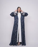 Navy blue  Silk Abaya