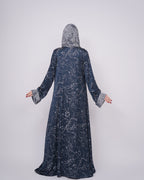 Navy blue  Silk Abaya