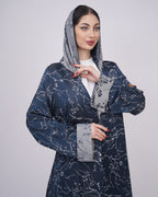 Navy blue  Silk Abaya