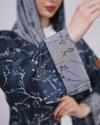 Navy blue  Silk Abaya