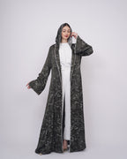 Embroidered Green Silk Abaya