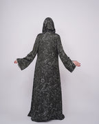 Embroidered Green Silk Abaya